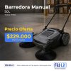 Barredora manual 50L, modelo HYS105, en un almacén, con la oferta de $229.000 IVA incluido y logotipos de Fill-Lif al fondo