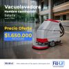 Fregadora industrial en un vestíbulo moderno con texto de oferta: $1.650.000 IVA incluido, modelo HY530 (logotipos Fill-Lif).